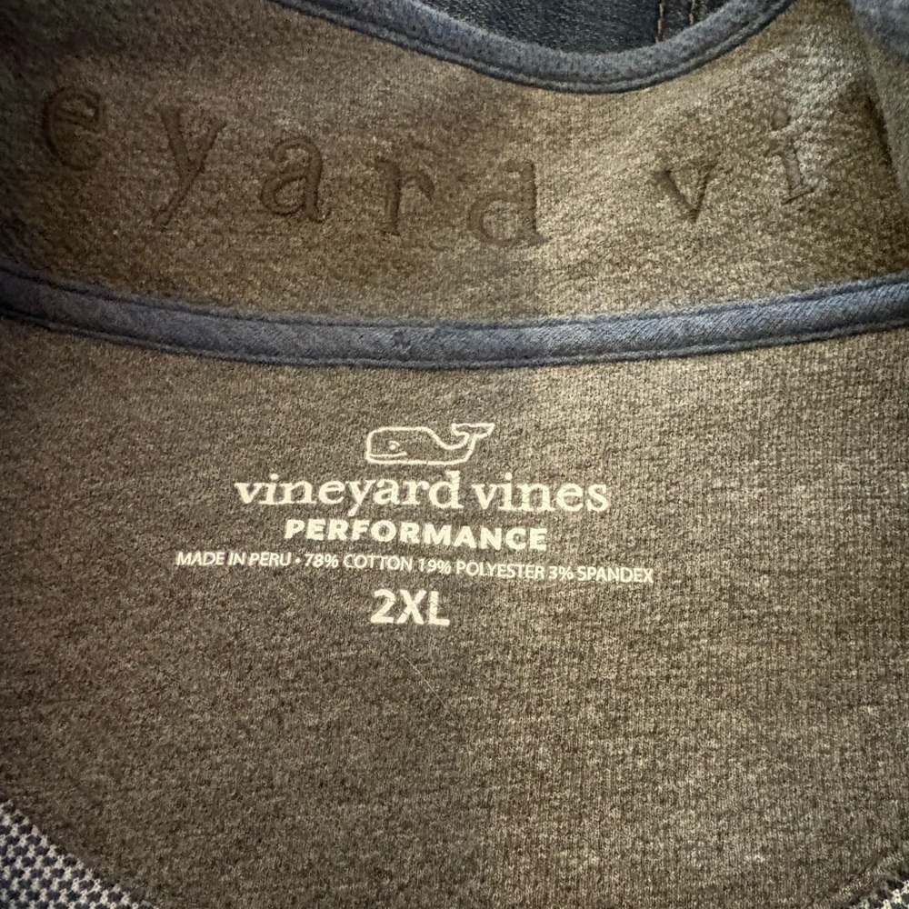 Vineyard Vines Quarter Zip Performance Pullover Pima Long Sleeve Sweater 2XL - Picture 5 of 5